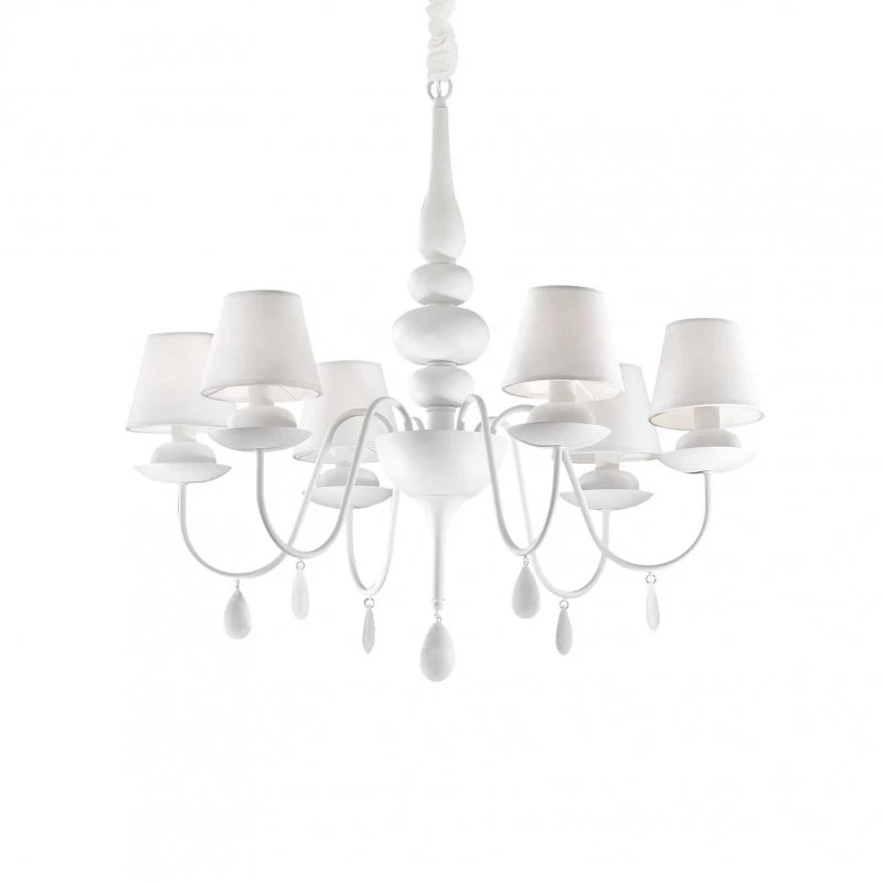 Blanche Sp6 Bianco Ideal Lux Lampada a Sospensione con 6 Luci codice 035581