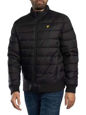 Chaqueta acolchada Lyle & Scott para hombre cuello embudo, negra Foto 1 de 4