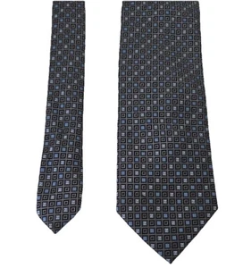 George Necktie Dress Tie in Blue Modern Geometric Print - Picture 1 of 7