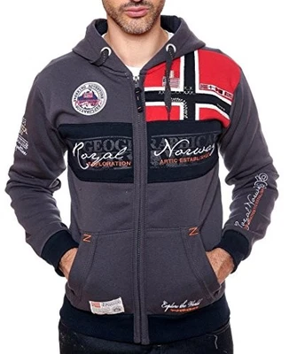 Географическая Норвегия толстовка Flyer толстовка с капюшоном темно серый человек - Изображение 1 из 4