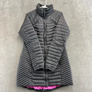 Eddie Bauer Jacket Womens Medium Black Full Zip EB700 Down Puffer Trench Coat - Picture 1 of 11