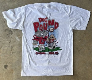 Vintage Alabama Roll Tide vs State Dog Pound T-Shirt Size Large 1995 - Afbeelding 1 van 4
