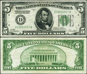 FR. 1952 D $5 1928-B Federal Reserve Note Cleveland D-A Block DGS VF - Picture 1 of 3