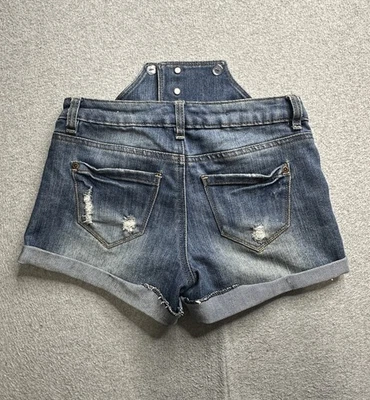 Pantalones cortos de mezclilla para casa de muñecas para mujer 0 azul tiro alto botón mosca desgastado Jean Y2K Foto 1 de 4