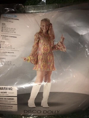 Disfraz California Disco Dolly Hippie Halloween Disfraz Juvenil Talla XLG 12-14 Foto 1 de 4