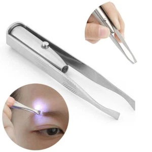 with LED Light Eyebrow Tweezers Hair Remove Tweezer For Brow Shaping - Picture 1 of 8