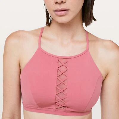 Top de bikini acolchado Lululemon Shoreline tinte cereza malva talla 8 Foto 1 de 4