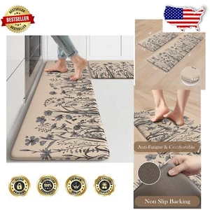 Premium Comfort Kitchen Mats Set with Non-Slip Feature - 17x29 & 17x47 Sizes - Picture 1 of 11