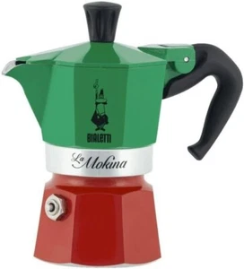 Bialetti Cafetera La Mokina 1/2 tazas, Bandera Italiana - Imagen 1 de 3