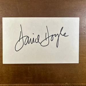 Tarjeta índice firmada por David Doyle autografiada 3x5 Charlies Angels - Imagen 1 de 4