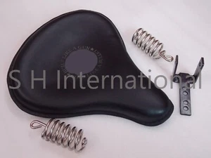 Front Solo Leather Seat Black Fit For Royal Enfield Bullet Trails 350cc 500cc - Picture 1 of 16