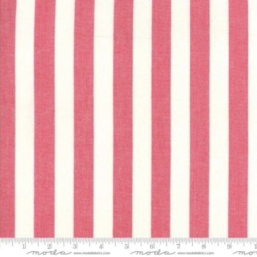 Moda Toweling 920 280 Sweet Christmas Bold Red Stripe BTY Cotton  - Image 1 of 1
