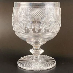 Regency Rummer Antique 19thc Anglo / Irish Glass Large Crystal Hand Cut Goblet 5 - Picture 1 of 22