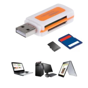 4 in 1 Mini USB 2.0 Card Reader USB Card Reader Adapter for TF SD MS M2 - Afbeelding 1 van 4