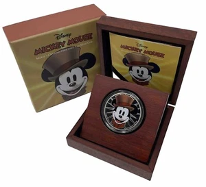 2017 Fine Silver 1oz Niue $2 Disney Mickey Mouse Christmas Carol 1983 #24-02 - Picture 1 of 4