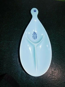 50er Jahre Cronin blaue Tulpe Träne geteilt Schale USA Steinzeug 6x13 - Bild 1 von 4