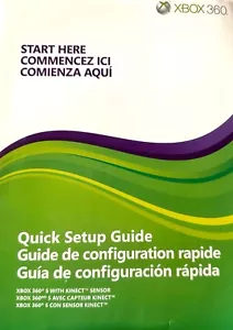 Guía desplegable manual de configuración original para Microsoft Xbox 360 S con Kinect - Imagen 1 de 1