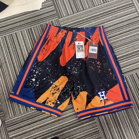 NEW MITCHELL AND NESS COOPERSTOWN COLLECTION HOUSTON ASTROS SHORTS LARGE Cover