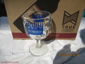 Hamms Beer Goblet Glass Stem Thumb Print CHEATER CHRISTMAS PINE TREE VINTAGE - Picture 1 of 4