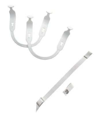 Hockey Helmet White Ear Loops & Chin Strap Kit | Earslings Ear Slings Marner TML - Image 1 of 4