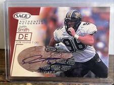 2001 SAGE Auto Red # 99/999 Justin Smith A40 Rookie Auto RC Cincinnati Bengals