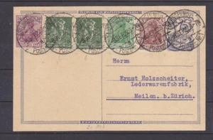DR 187b (2) in MiF Inflation auffrankierte Ganzsache Schweiz 8.9.22 gepr. (B-869 - Bild 1 von 1