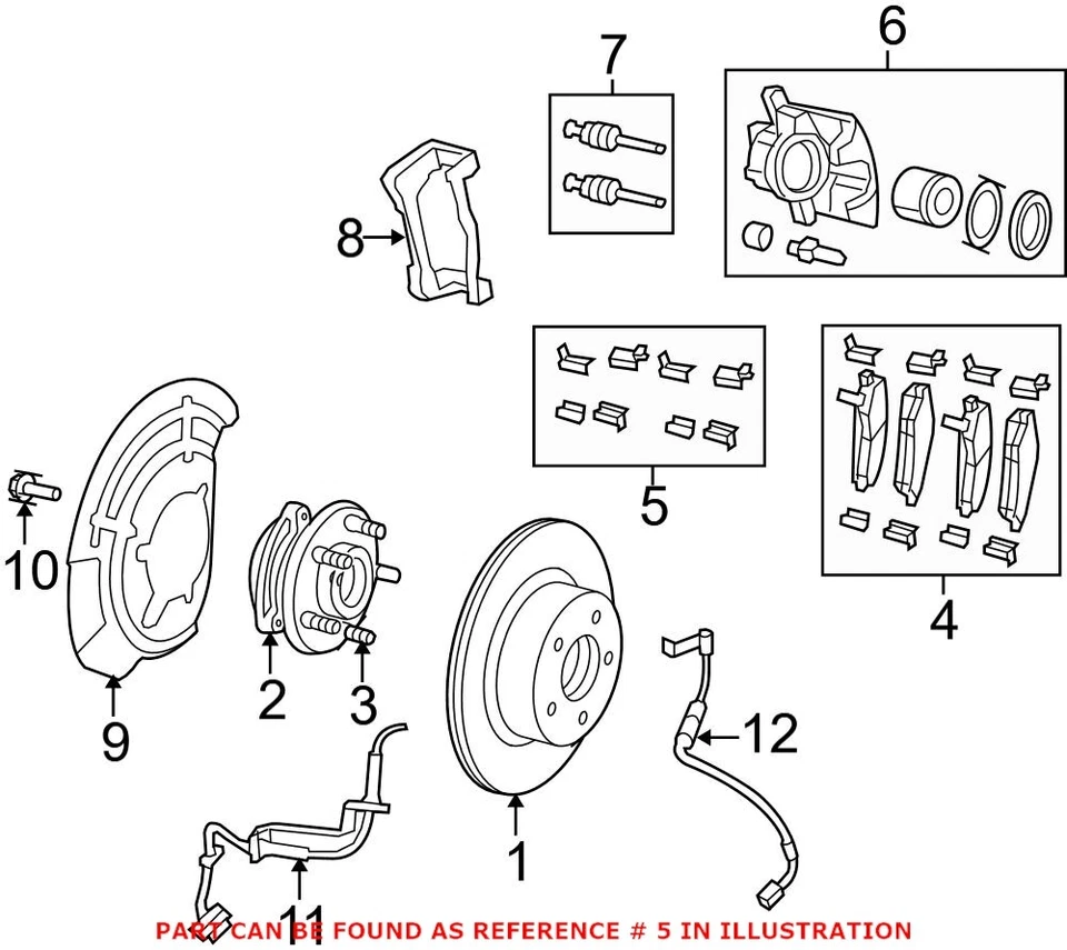 Kit de herrajes de pinza de freno de disco delantera Mopar original OEM para Chrysler Pacifica Foto 1 de 1