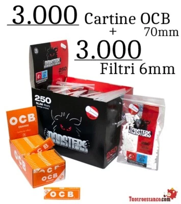 3.000 Orange OCB 70mm + 3.000 Filtri Monster 6mm - Imagen 1 de 4