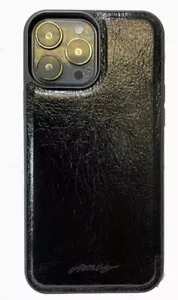 Alston Craig Magnetic TPU & Leather Shell for iPhone 15 - Black - Picture 1 of 3