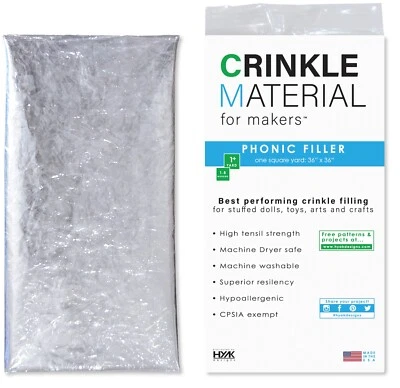 HYAKDesigns® 1 Yard Crinkle Material - Craft Supplies, Baby Sensory, Pet Toys