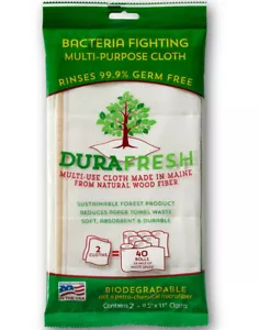 pack of 2 Wood Fiber WASH CLOTH Antimicrobial Odor-Free Mold Resistant DuraFresh - Picture 1 of 7