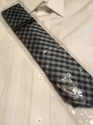 Black Brown 100% Silk Men's Tie - Image 1 of 4