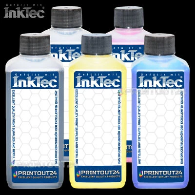 GEFÜLLT MIT INKTEC® 5x500ml InkTec® Pigment Tinte refill ink für HP 972X 973X 974X 975X 976 BK Y M C