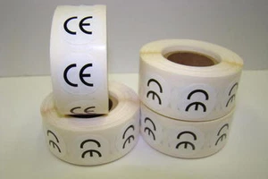 CE Regulated D.O.T. Safety Regulation Stickers | 1/2" Round | 500 Labels - Picture 1 of 3