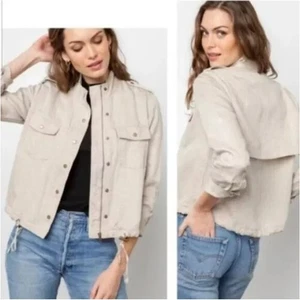Rails Womens Size S Collins Linen Blend Utility Jacket in Bone NWT - Picture 1 of 12