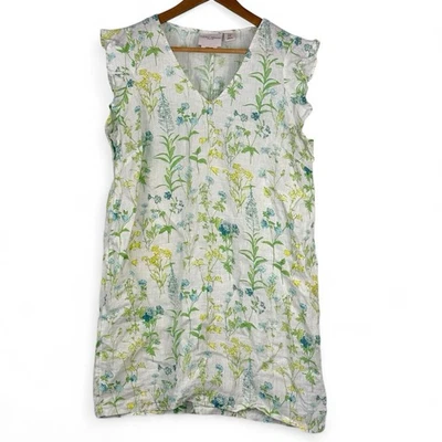 Vestido Floral Laura Ashley 100% Lino Pastel Talla Mediana Foto 1 de 4