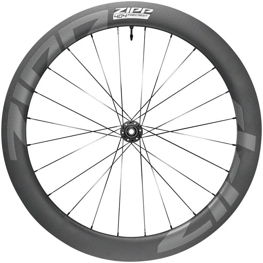 Rueda delantera de carbono Zipp 404 Firecrest - 700, 12 X 100 mm, bloqueo central, sin cámara, Foto 1 de 1