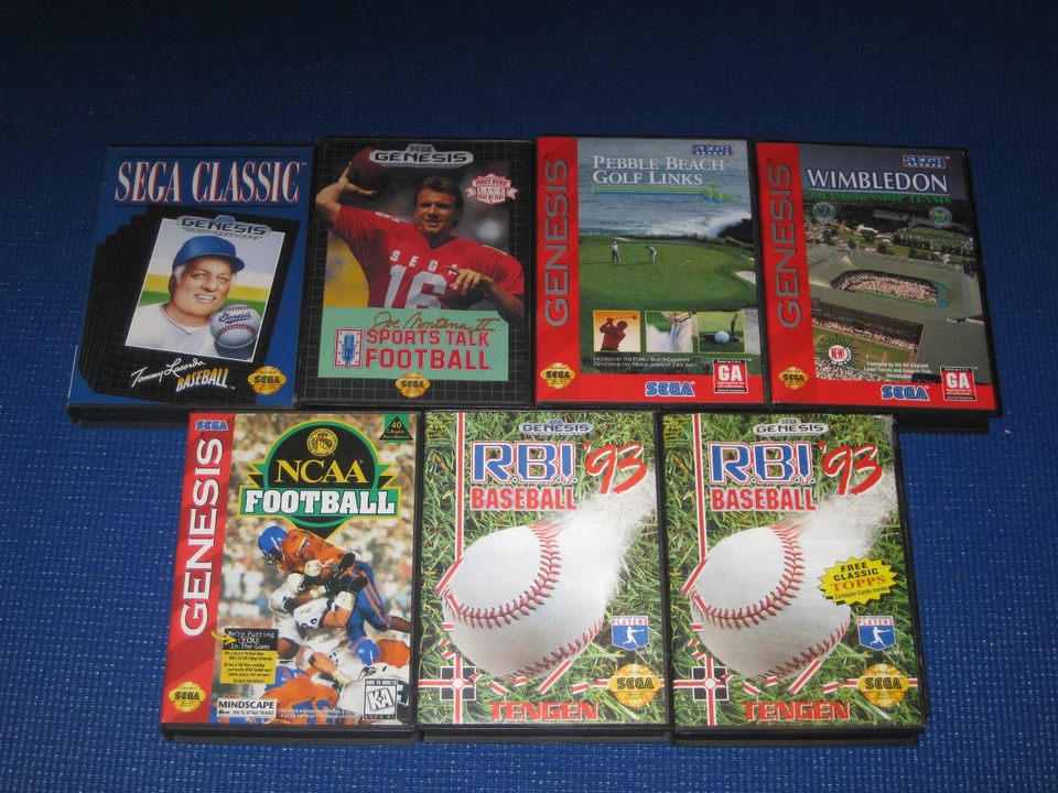 Sega GENESIS Sports Game Lot Of 7 Baseball Golf Football Tennis Etc - Image 1 of 4