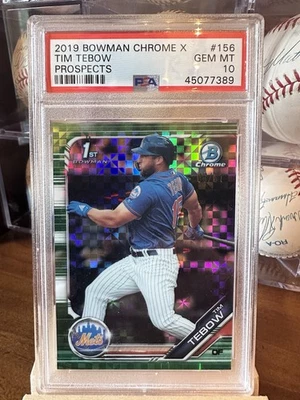 2019 Topps Chrome X - Tim Tebow RC - 8/31 - Green Refractor - StockX - PSA 10 - Image 1 of 4