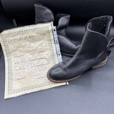 Emma Robert’s Scream Queens 穿皮靴 6 码 正品证书 — 第 1/4 张图片