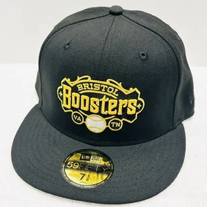 New Era Bristol Booster Team Logo MiLB 59FIFTY Fitted Hat 7 1/8 Black Baseball - Bild 1 von 5