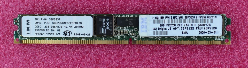 73P5126 - IBM 2GB PC3200R ECC RDIMM - Image 1 of 1