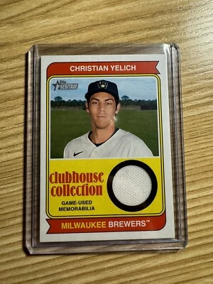 Christian Yelich 2023 Topps Heritage Clubhouse Collection Relic #CCR-CY Brewers - Image 1 of 2