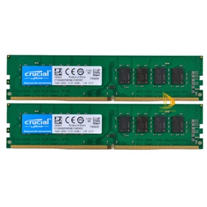 32G Crucial 2x 16GB 2RX8 PC4-2133P DDR4 17000MHz CL15 UDIMM Desktop Memory RAM & - Picture 1 of 6