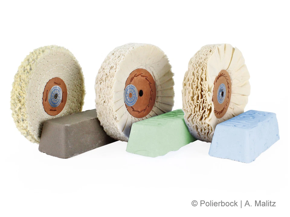 Universal polishing set 6 pcs 160mm polishing wheels, polishing pastes, metals polishing - Image 1 of 1