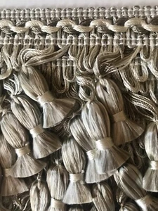 Rodeo Home Fabric Tassel Gimp Trim Neutral Champagne 6 Yards NEW IN PACKAGE - Picture 1 of 4