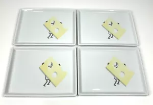 CB2 Crate and Barrel Swiss Cheese Oliver 2011 Appetizer Plates SET of 4 - Picture 1 of 7
