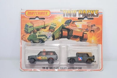 A94 1:60 3 INCH MATCHBOX LESNEY TWO PACKS TP-12 MILITARYPOLICE AND FIELD CAR MIB - Bild 1 von 4