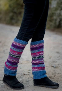 Scaldagambe lana pura multicolore blu chiaro - Foto 1 di 3