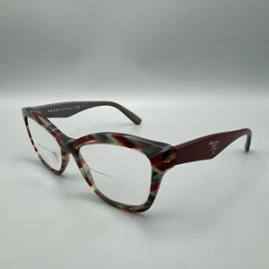 Prada Eyeglasses VPR29R VAP-1O1 Yellow Burgundy Gray Horn 52-17-140 FRAMES ONLY - Picture 1 of 9